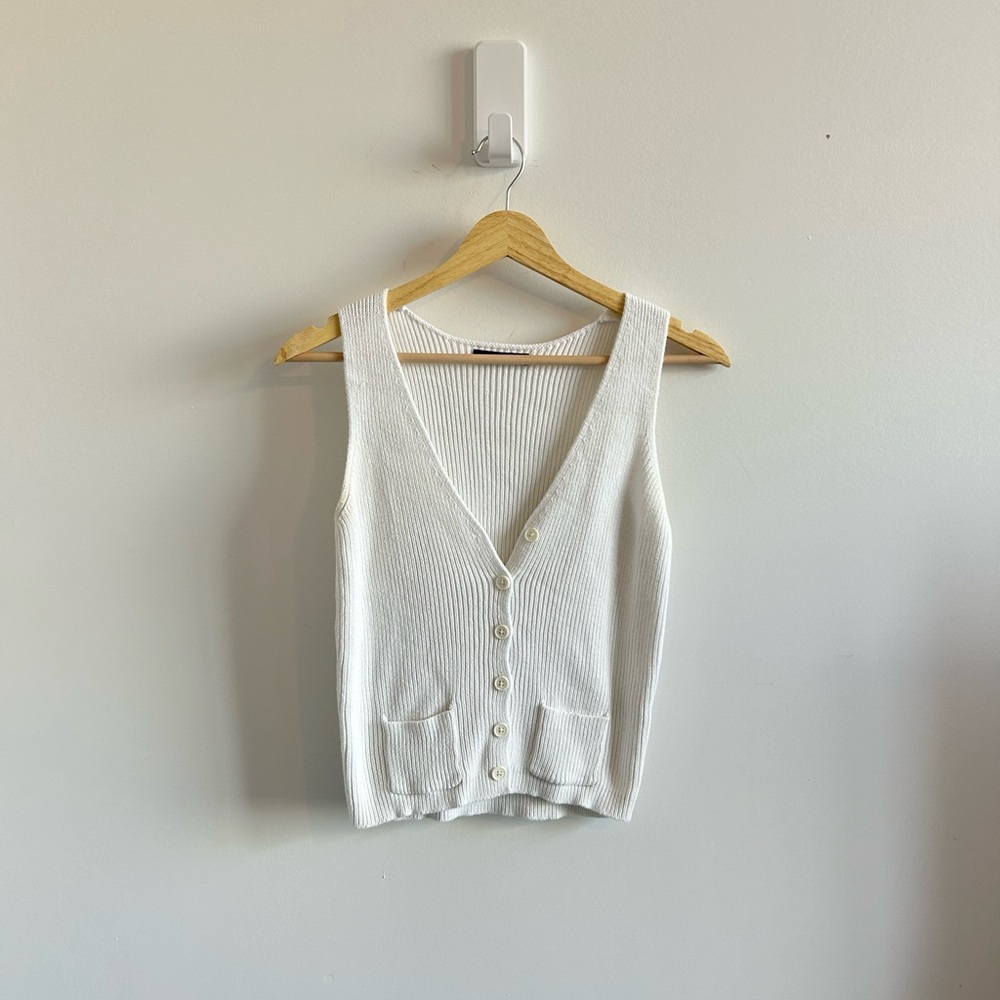 Brandy Melville Cream Ribbed Vest